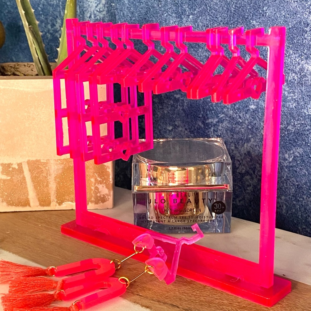 Jewelry Organizer- Earring Rack - Magenta